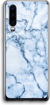 Case Company® - Huawei P30 hoesje - Blauw marmer - Soft Cover Telefoonhoesje - Bescherming aan alle Kanten en Schermrand