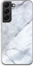 Case Company® - Samsung Galaxy S22 hoesje - Witte marmer - Soft Cover Telefoonhoesje - Bescherming aan alle Kanten en Schermrand