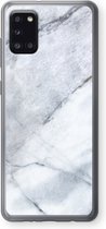Case Company® - Samsung Galaxy A31 hoesje - Witte marmer - Soft Cover Telefoonhoesje - Bescherming aan alle Kanten en Schermrand