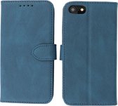 iPhone SE 2020 & iPhone 8 & iPhone 7 Hoesje - Portemonnee Book Case - Kaarthouder & Magneetlipje - Kunstleer - Blauw