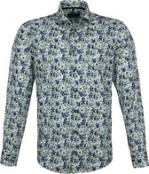 Casa Moda - Organic Overhemd Bloemen Groen - XXL - Heren - Regular-fit
