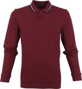 Fred Perry - LS Polo Aubergine Rood M3636 - XL - Slim-fit