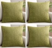 Kussenhoes - Kussenhoes Vierkantjes - Pillow cover - 45 x 45cm - Groen - 4Stuks