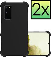 Samsung Galaxy S20 Hoesje Zwart Cover Shock Proof Case Hoes - 2 stuks