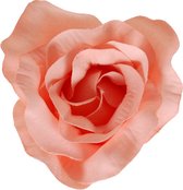 Haarclip grote zalmroze roos - 9 cm