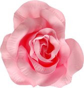 Haarclip grote roze roos - 9 cm