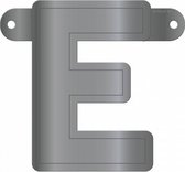 banner letter 'E' 12,5 x 11 cm karton zilver