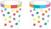 feestbekers 250 ml papier wit 8 stuks