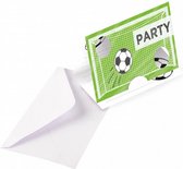 uitnodigingen voetbal 14 x 14 cm papier groen 8 stuks
