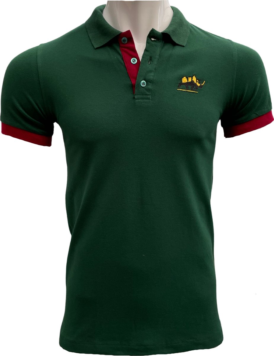 KAET - Polo - T-shirt- Heren - (groen- rood)-Maat - XXL