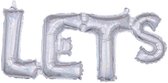 ballon let's 53 cm folie zilver holografisch