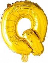 folieballon letter 'Q' 16 cm goud