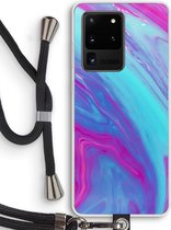 Case Company® - Samsung Galaxy S20 Ultra hoesje met Koord - Zweverige regenboog - Telefoonhoesje met Zwart Koord - Bescherming aan alle Kanten en Over de Schermrand