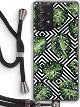 Case Company® - Samsung Galaxy A52s 5G hoesje met Koord - Geometrische jungle - Telefoonhoesje met Zwart Koord - Bescherming aan alle Kanten en Over de Schermrand