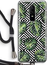 Case Company® - OnePlus 6 hoesje met Koord - Geometrische jungle - Telefoonhoesje met Zwart Koord - Bescherming aan alle Kanten en Over de Schermrand
