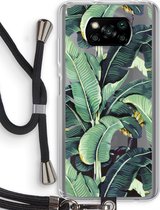 Case Company® - Poco X3 Pro hoesje met Koord - Bananenbladeren - Telefoonhoesje met Zwart Koord - Bescherming aan alle Kanten en Over de Schermrand