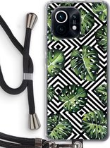 Case Company® - Xiaomi Mi 11 hoesje met Koord - Geometrische jungle - Telefoonhoesje met Zwart Koord - Bescherming aan alle Kanten en Over de Schermrand