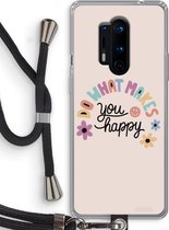 Case Company® - OnePlus 8 Pro hoesje met Koord - Happy days - Telefoonhoesje met Zwart Koord - Bescherming aan alle Kanten en Over de Schermrand