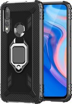 HONOR 9X Hoesje - Mobigear - Armor Ring Serie - TPU Backcover - Zwart - Hoesje Geschikt Voor HONOR 9X