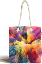 Schoudertas dames met rits - 3D modern schilderij - Canvas 45x50 - Strandtas - Shopper tas - Dames tassen - Zomer - Hobby