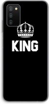 Case Company® - Samsung Galaxy A03S hoesje - King zwart - Soft Cover Telefoonhoesje - Bescherming aan alle Kanten en Schermrand