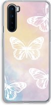 Case Company® - OnePlus Nord hoesje - White butterfly - Soft Cover Telefoonhoesje - Bescherming aan alle Kanten en Schermrand