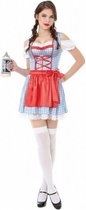 dirndl Steffi dames polyester wit/blauw/rood mt L