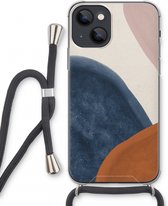 Case Company® - iPhone 13 mini hoesje met Koord - Geo #1 - Telefoonhoesje met Zwart Koord - Extra Bescherming aan alle Kanten en Over de Schermrand