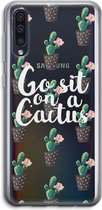 Case Company® - Samsung Galaxy A50 hoesje - Cactus quote - Soft Cover Telefoonhoesje - Bescherming aan alle Kanten en Schermrand
