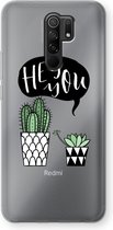 Case Company® - Xiaomi Redmi 9 hoesje - Hey you cactus - Soft Cover Telefoonhoesje - Bescherming aan alle Kanten en Schermrand
