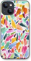 Case Company® - iPhone 13 mini hoesje - Watercolor Brushstrokes - Soft Cover Telefoonhoesje - Bescherming aan alle Kanten en Schermrand