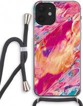Case Company® - iPhone 12 mini hoesje met Koord - Pastel Echoes - Telefoonhoesje met Zwart Koord - Extra Bescherming aan alle Kanten en Over de Schermrand
