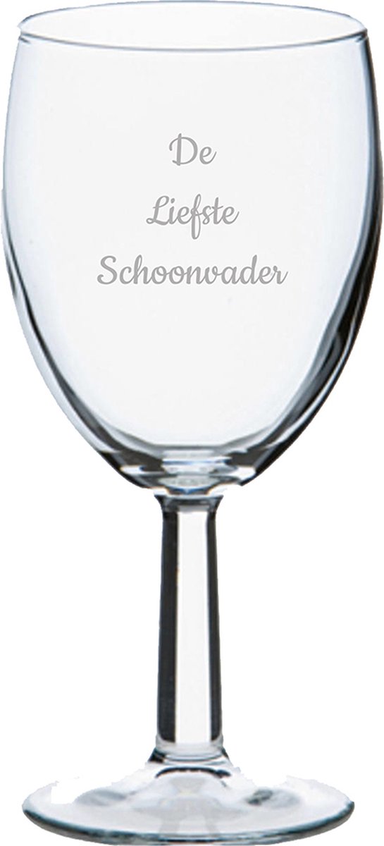 Gegraveerde wijnglas 24,5cl De Liefste Schoonvader