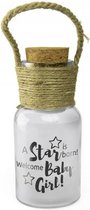 decoratielicht Big Star baby girl 15 cm transparant