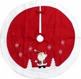 boomkleed Kerstman 90 cm polyester wit/rood