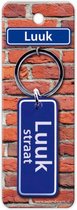 sleutelhanger straatnaam Luuk 9 cm staal blauw