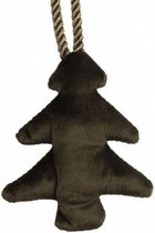 kersthanger boom Carola 9 x 11 cm textiel donkerbruin