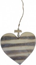 kersthanger Hart 20 cm hout blank/bruin