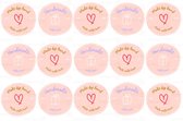 Bedank stickers - thank you stickers - handmade stickers - uitdeelstickers - felicitatie stickers - handmade with love 30 stuks