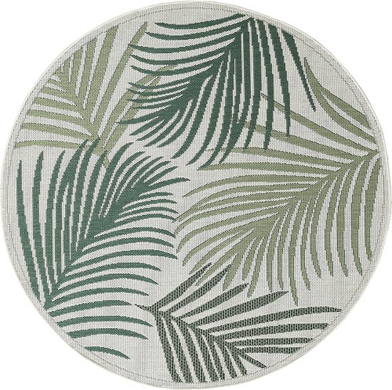Machka Buitentapijt Palm Patroon Groen/Crème-Ø 160 cm