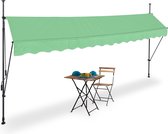 Relaxdays klem-zonwering - zonnescherm - verstelbaar - markies - uv-bestendig - groen - 400 x 120 cm