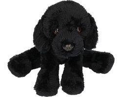 Suki Gifts pluche knuffeldier hond - Zwarte Labrador - 15 cm - Honden knuffels - huisdieren knuffels