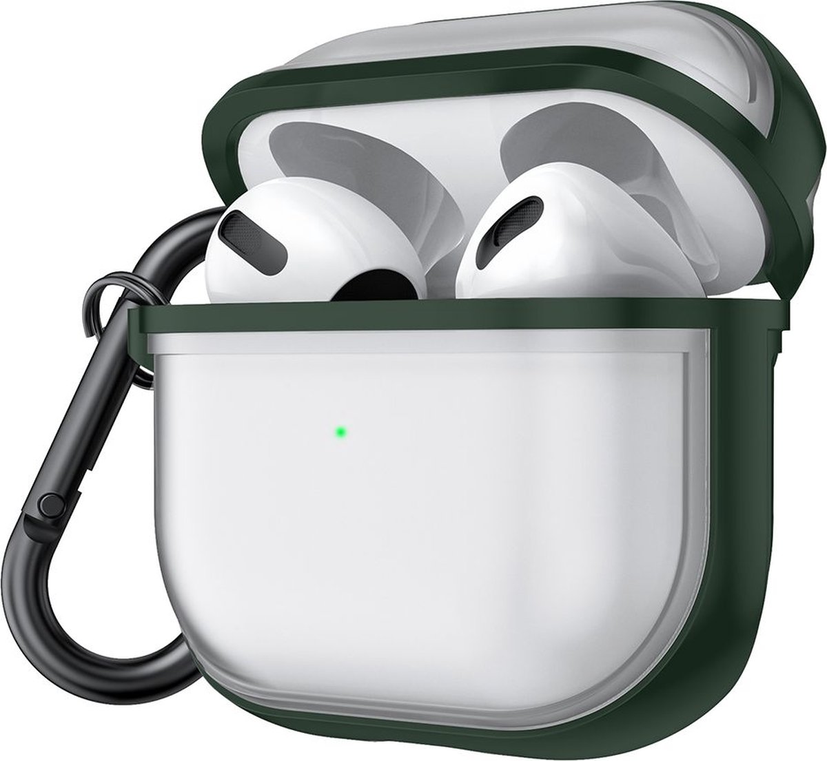 Mobigear Shockproof Hoesje geschikt voor Apple AirPods 3 Hoesje Flexibel TPU - Groen