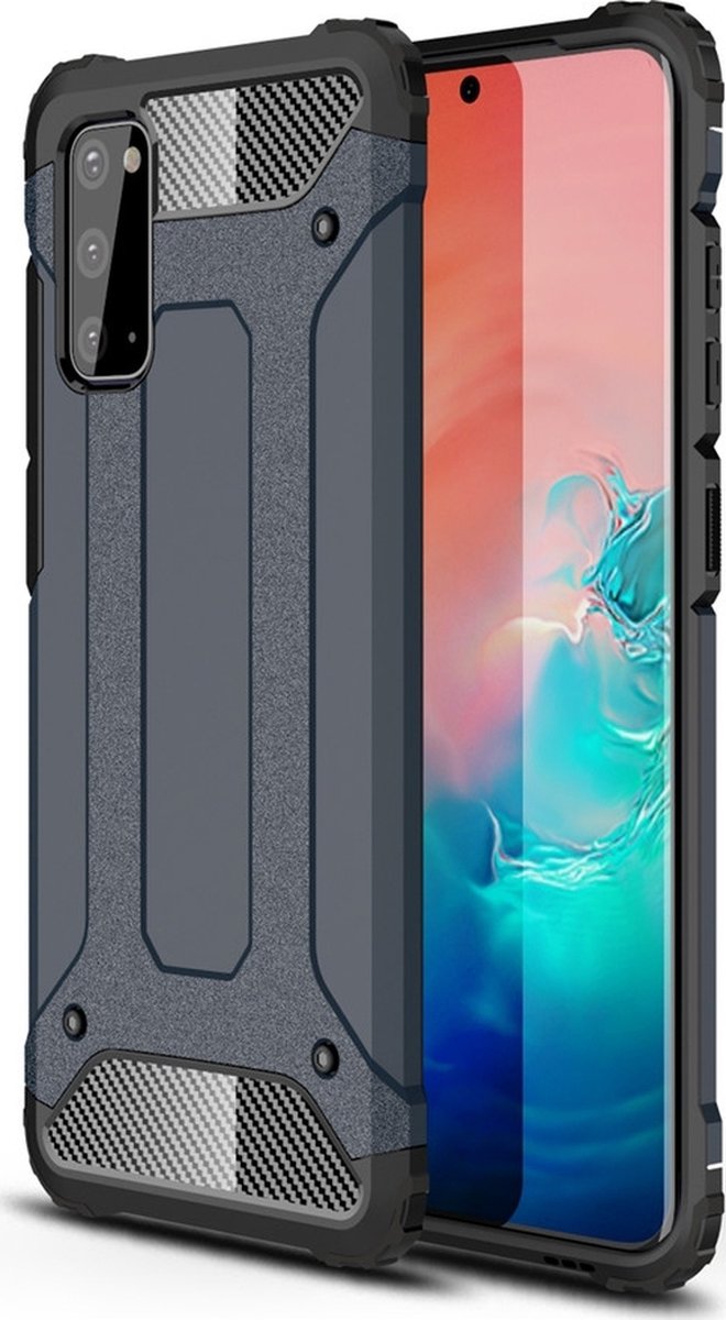 Mobigear Hoesje geschikt voor Samsung Galaxy S20 Telefoonhoesje Hardcase | Mobigear Outdoor Backcover Shockproof | Schokbestendig Galaxy S20 Telefoonhoesje | Anti Shock Proof - Marineblauw