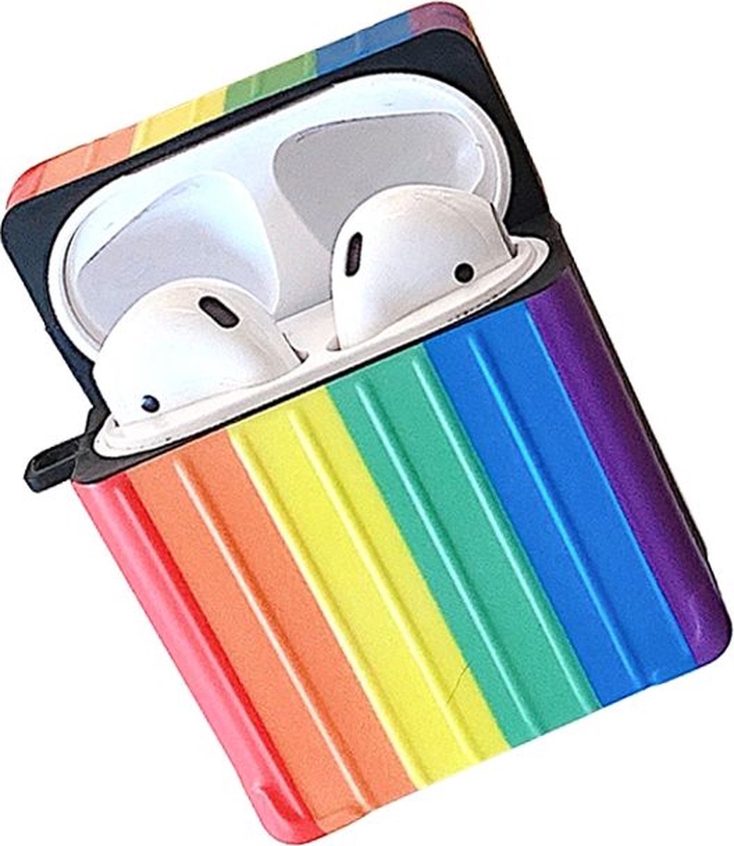 Mobigear Hoesje geschikt voor Apple AirPods 1 Hoesje Flexibel Siliconen - Rainbow