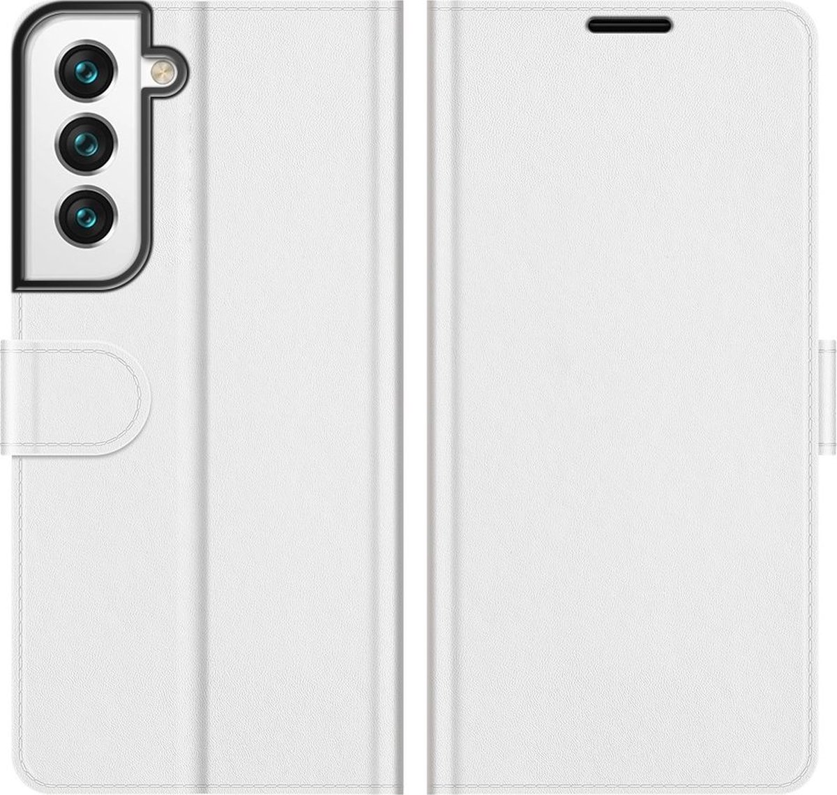 Mobigear Telefoonhoesje geschikt voor Samsung Galaxy S22 Hoesje | Mobigear Wallet Bookcase Portemonnee | Pasjeshouder voor 3 Pasjes | Telefoonhoesje voor Pinpas / OV Kaart / Rijbewijs - Wit