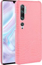 Mobigear Croco Telefoonhoesje geschikt voor Xiaomi Mi Note 10 Pro Hardcase Backcover Hoesje - Roze