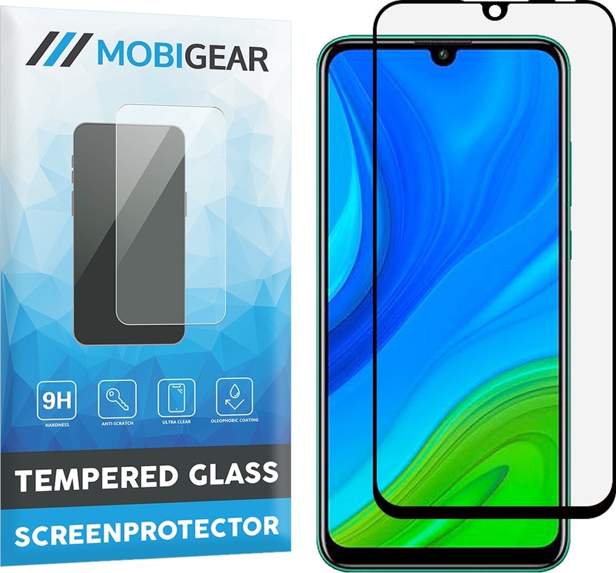 Mobigear Screenprotector geschikt voor Huawei P Smart (2020) Glazen | Mobigear Premium Screenprotector - Case Friendly - Zwart