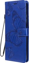 Mobigear Telefoonhoesje geschikt voor Xiaomi Mi 10T Pro Hoesje | Mobigear Butterfly Bookcase Portemonnee | Pasjeshouder voor 2 Pasjes | Telefoonhoesje voor Pinpas / OV Kaart / Rijbewijs - Blauw