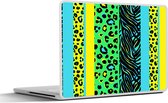 Laptop sticker - 14 inch - Design - Panterprint - Geel - Groen - 32x5x23x5cm - Laptopstickers - Laptop skin - Cover